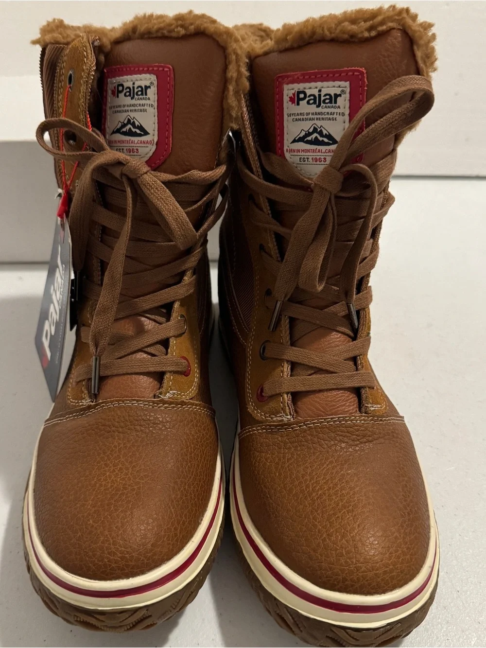 Pajar Canada Waterproof SNOW Brown Leather Boots WATERPROOF Size 10-10.5 (43)